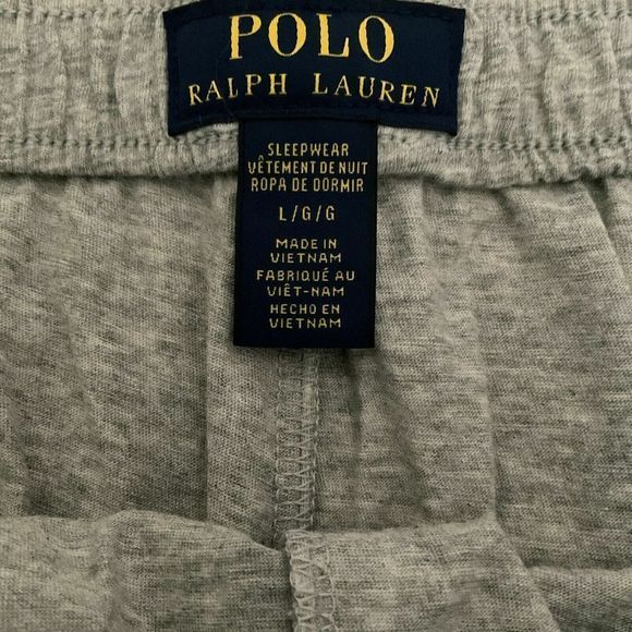 Polo Ralph Lauren P354 Men Sz L Heather Gray 100% Cotton Jogger Lounge Pants $50 - Picture 4 of 4
